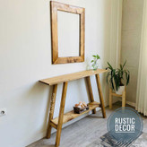آینه کنسول چوبی روستیک دکور مدل کلاسیک