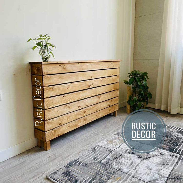 کاور شوفاژ چوبی با رنگ قهوه ای روشن