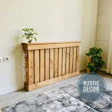 کاور شوفاژ چوبی رنگ قهوه ای روشن از نمای بغل