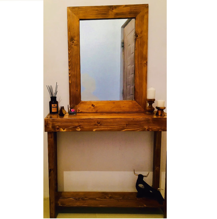 عکس ارسالی مشتری از کنسول چوبی ساده و شیک