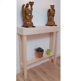 عکس ارسالی مشتری از کنسول چوبی با دکور مجسمه