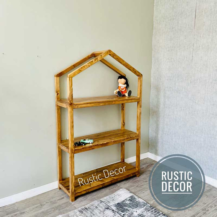 ویترین اتاق کودک از نمای بغل رنگ قهوه ای