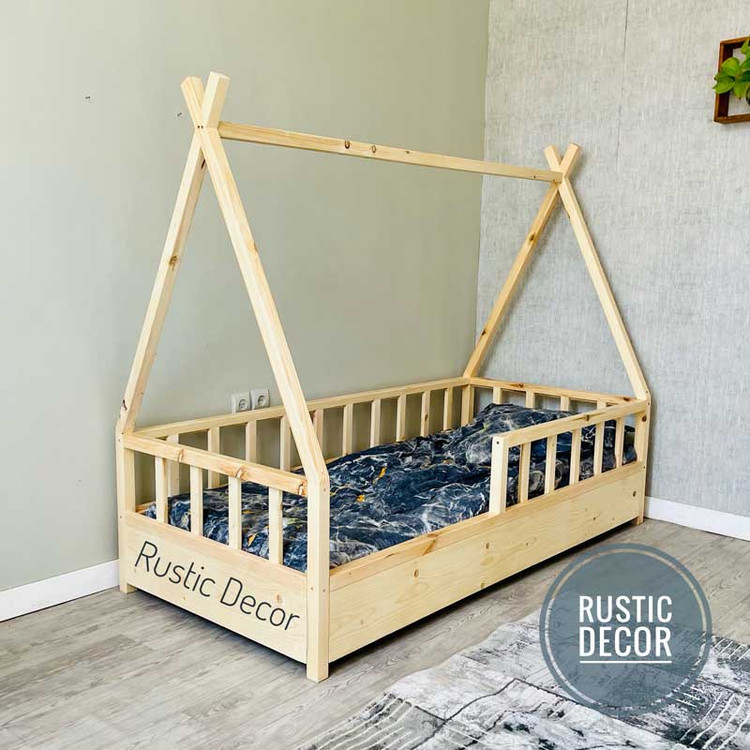 تخت خواب کودک و نوزاد روستیک دکور مدل Zc400
