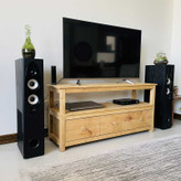 عکس ارسالی مشتری از میز تلویزیون چوبی جدید