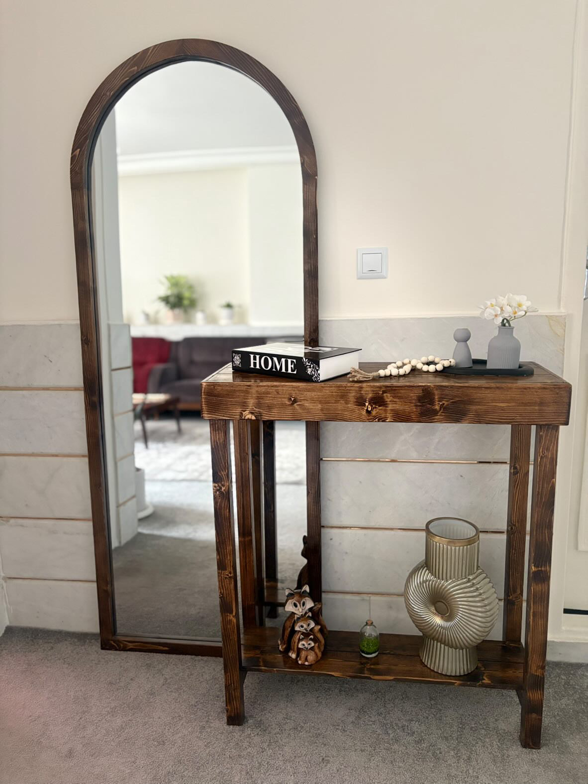 عکس ارسالی مشتری از کنسول چوبی ساده و شیک