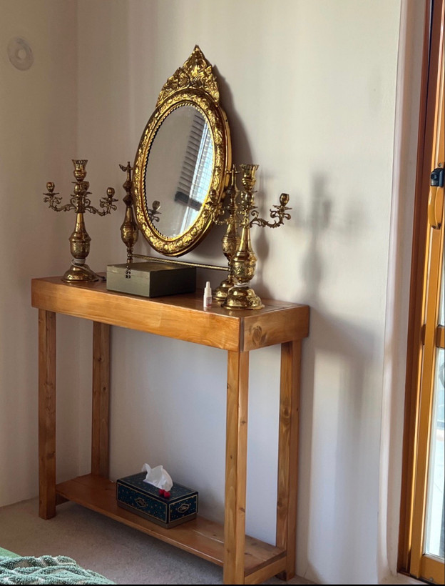 عکس ارسالی مشتری از کنسول چوبی در محیط خانه