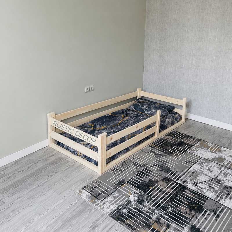 تخت خواب کودک مونته سوری چوبی روستیک دکور