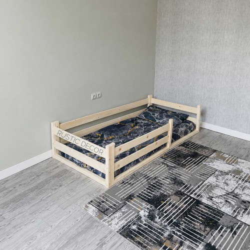 تخت خواب کودک مونته سوری چوبی روستیک دکور