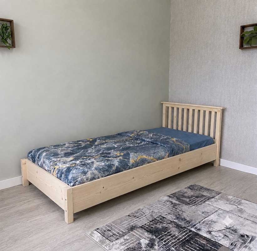 تخت نوجوان چوبی روستیک دکور