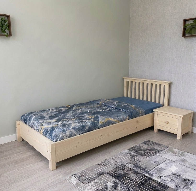 تخت نوجوان چوبی روستیک دکور